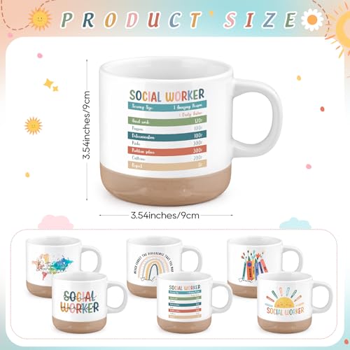 Yungyan 12 Pcs Social Worker Gift Mugs 13 oz - Appreciation Ceramic Gift Set (Variation: 12 / Social Worker)