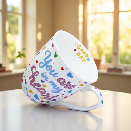 Glen Mila 13oz Heart Bone China Mug for Tea Coffee Lovers — Full of Love