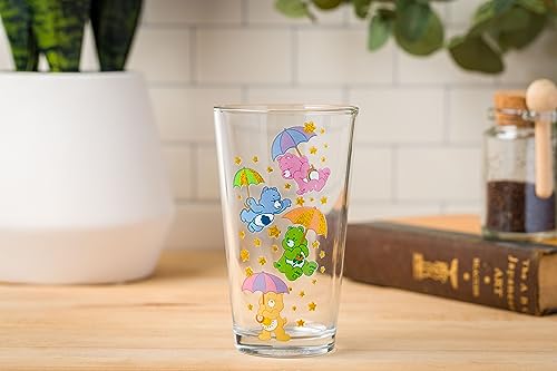 Care Bears Star Shower Glitter 16oz Pint Glass - Silver Buffalo, Officially Licensed