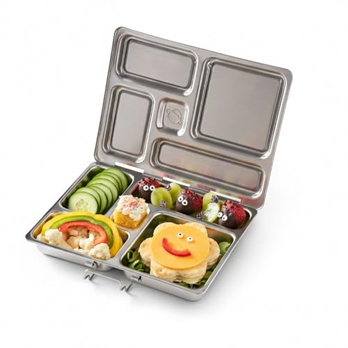 PlanetBox Rover 5-Compartment Stainless Steel Kids Bento Lunch Box BPA-Free