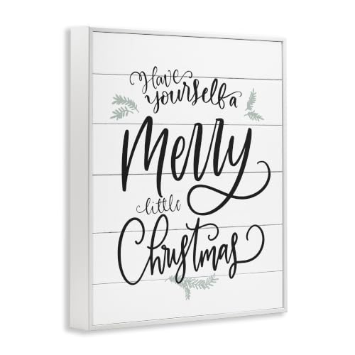 Merry Little Christmas Planked Framed Giclée Print 11 x 14 in