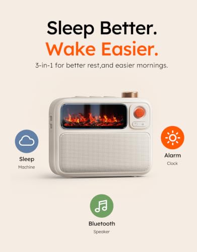 Divoom Flowtoo White Noise Machine with Bluetooth Speaker & Alarm Clock - Calming Visual Display, Bedside Sleep Aid