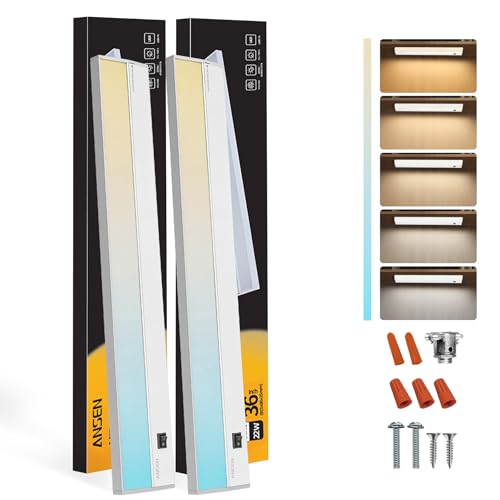 36 Inch Under Cabinet LED Light Fixture - Hardwired Dimmable 22W, CRI 92+
