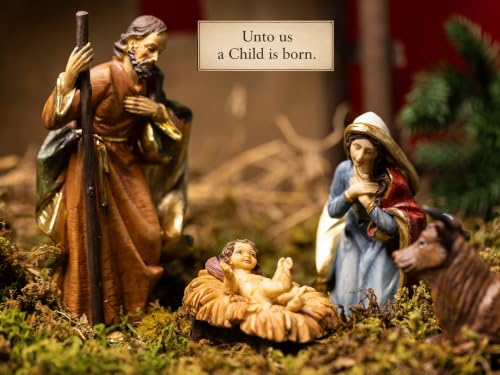 13-Piece Christmas Nativity Scene Set with Lighted Stable - Hand-Painted Religious Holiday Decor