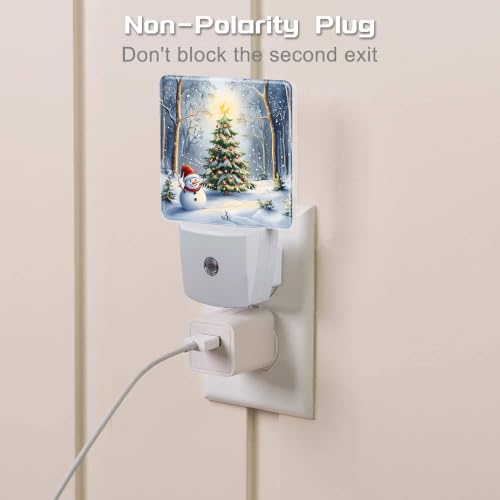 Sndheke Christmas Snowman Night Light Plug-in Dusk to Dawn - Color34