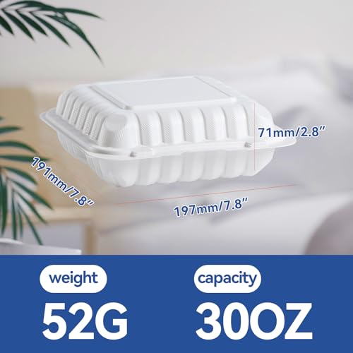 7.8-Inch 30oz Food Storage Containers Set Bulk Pack with Shrink Wrap