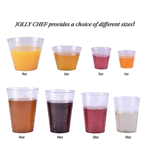 JOLLY CHEF 1000 Pack 1 oz Clear Disposable Plastic Shot Glasses - Tasting Cups