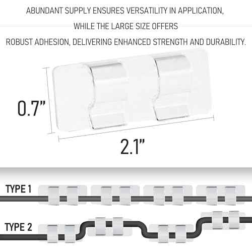 Dazzle Bright Hooks for Outdoor String Lights Clips, 60Pcs Heavy Duty Cable Clips Waterproof Adhesive Strips for Hanging Christmas Light, Outside UV-Resistant Clear Sticky Cord Holders Rope Organizer