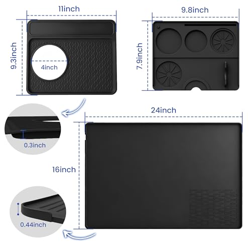 Aolaike 3-in-1 Silicone Coffee Mat Set for Breville Espresso 870/880 - Spill-Proof, Non-Slip, Heat-Resistant Barista Accessories