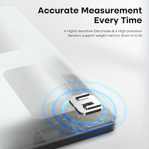 White GE Smart Body Composition Scale 11.8-Inch Large Platform 500lb Capacity
