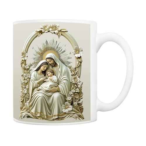 5Aup Nativity Scene Mary Joseph Jesus Coffee Mug, Christmas Nativity, Jesus, Scripture, Christian, Religious Mugs, White 11 Oz