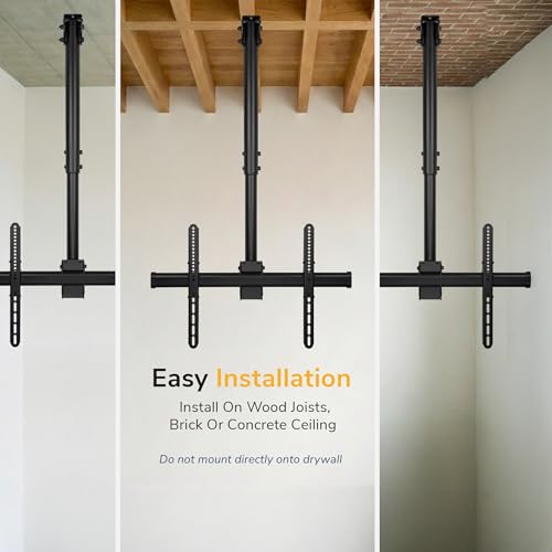 Ceiling TV Mount 32-75 Inch Adjustable Ceiling Mount with 3 Feet Black