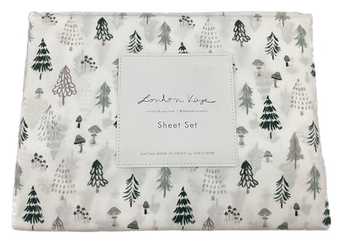 London Kaye Christmas Winter Sheet Set (Trees, Mushrooms & Toadstools) Full