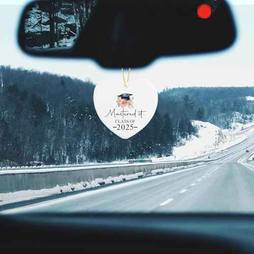 Graduation Gifts for Women Men Ceramic Ornament Keepsake Sign Heart Plaque 2025 Graduation Masters Degree Gifts for Him Her Christmas Ornament