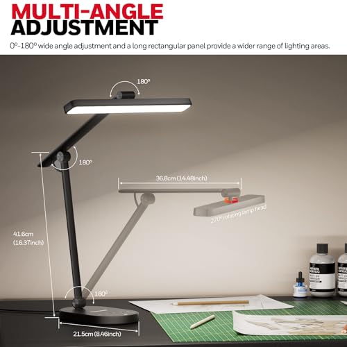 Honeywell HWT-H4 LED Desk Lamp - Black, Dimmable, Eye-Caring, Auto Sensor