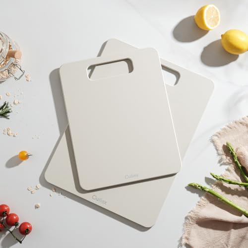 Culiex Off-White Wood Fiber Cutting Board Set of 2 – Dishwasher Safe, Non-Toxic, BPA-Free Kitchen Utensils