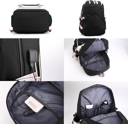 Kids Stitch School Backpack Rainbow Pink Kid Bookbag with Laptop Divider - Variation of Stitch-2
