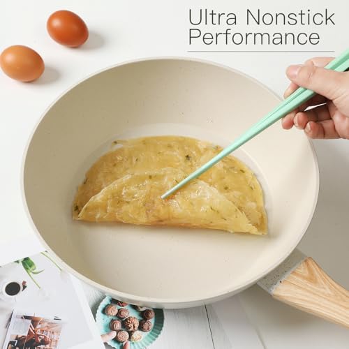 Anymark 16-Piece Non-Stick Cookware Set White - Includes Pots, Pans, Steamer & Accessories
