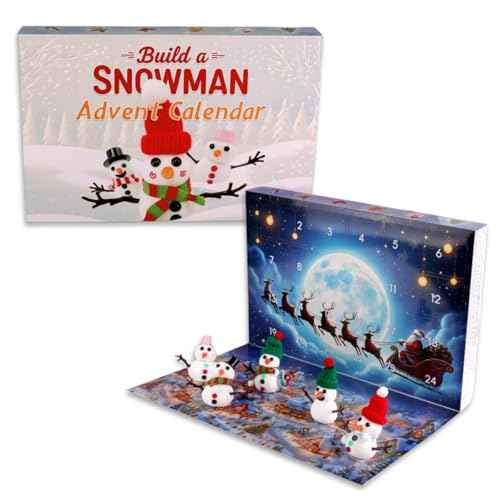 Craft Advent Calendar 2025, Christmas Countdown Calendar Build A Snowman Kit, 24 Days Of Surprises With Diy Modeling Clay Crafts Kit Gifts Toys For Kids Toddlers