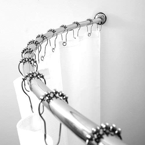 BINO Expandable Curved Shower Curtain Rod - Polished Chrome | Adjustable 48" to 72" | Rust-Resistant & Easy Install