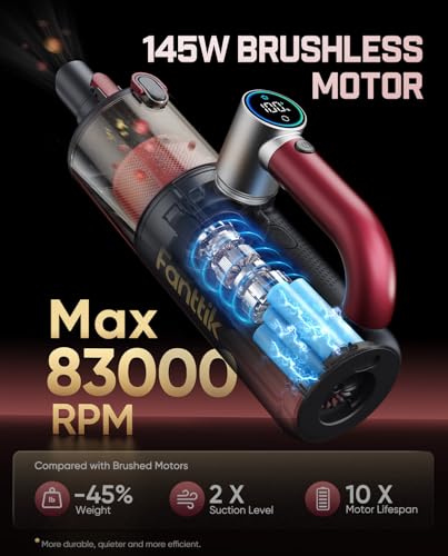 Cordless Handheld Vacuum Cleaner with LED Touch Screen & 4-in-1 Accessories
