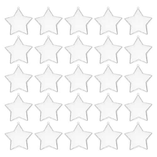 25 Pack Clear Star Shaped Candy Boxes for Holiday Party Favors & Christmas Decorations