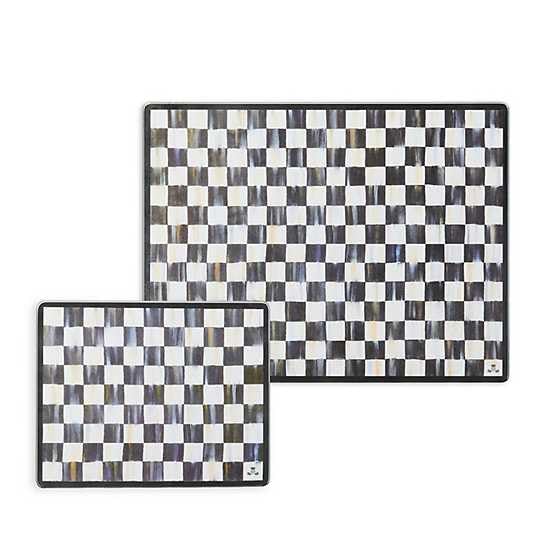 Cutting Boards Set - Black and White Courtly Check Tempered Glass with Variation of THIS listing
