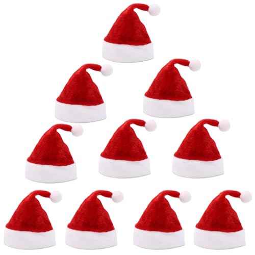 Mini Santa Hat Mini Christmas Hats Wine Bottles Cover Crafts Ornaments Decor