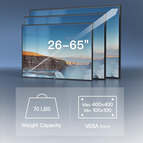 PERLESMITH Corner TV Wall Mount for 26-65 Inch TVs up to 70 lbs - Full Motion Adjustable, Easy Install