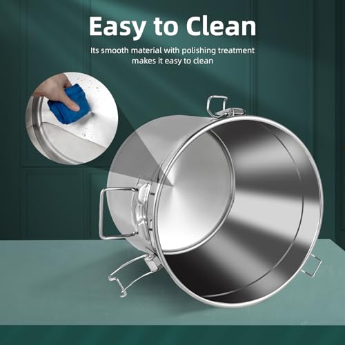 21L Food Storage Container - 5.5Gal Stainless Steel Airtight Food Storage Bin with Lid