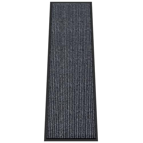 36 x 120 Inch Indoor Outdoor Entrance Door Mat - Non-Slip, Dust & Moisture Absorbing, Gray