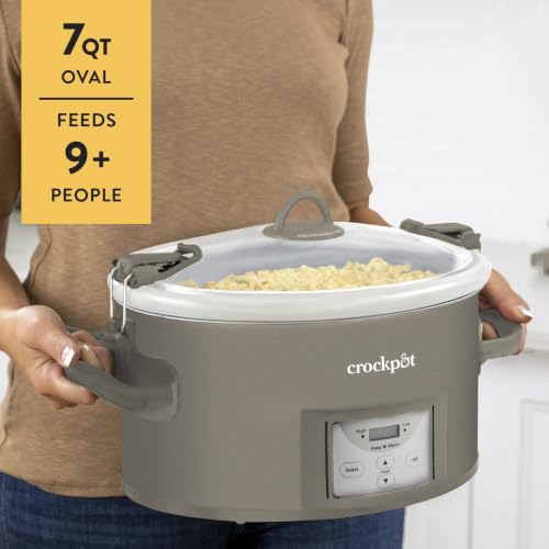 Crockpot® 7-Quart Programmable Slow Cooker with Locking Lid, Grey