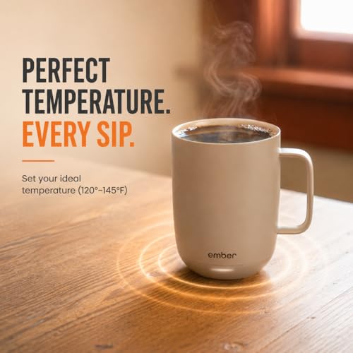 Ember Temperature Control Smart Coffee Mug 2 - Sandstone, 14 Oz, App-Controlled Heated Mug