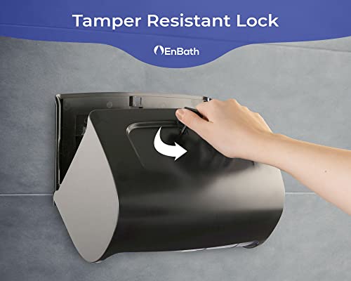 Commercial Wall Mount Double Toilet Paper Dispenser Locking Black