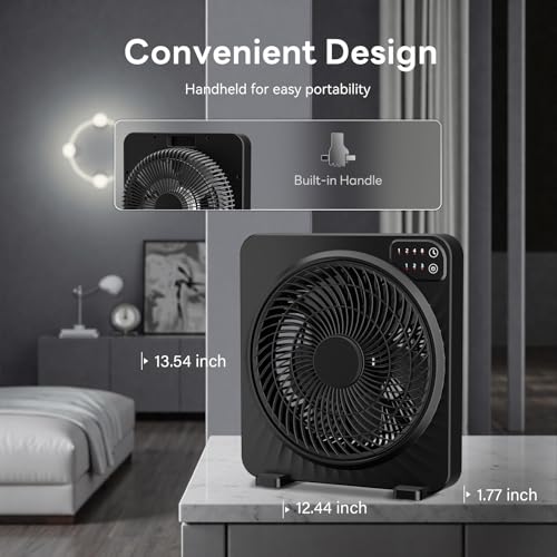 PNTCK 13-Inch Matte Black Quiet Desk Fan with 3-Speed, 5 Blades, Timer & Touch Control