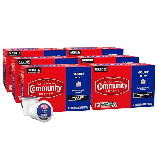 Community Coffee House Blend Coffee Pods - Medium Dark Roast, 72 Count Compatible with Keurig