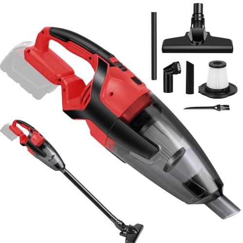 Cordless Handheld Vacuum Cleaner for Milwaukee 18V Battery - Red, Tool Only, Pet Hair & Car Use
