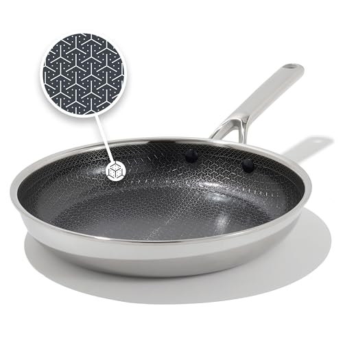 10-Inch Nonstick Stainless Steel Frying Pan with Stay-Cool Handle - Induction Compatible
