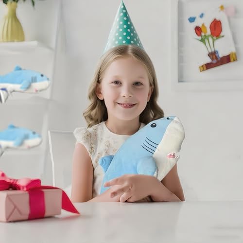 Shark Pillows Italian Shark Pillow, Italian Stuffed Doll Pillow Decoration Sneakers Shark, Room Decoration for Video Game Fans (Blue 2)