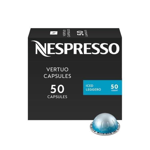 Nespresso Vertuo Iced Leggero Coffee Pods - Light Roast, 10 Pack of 5 (50 Count)