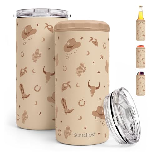 Cowgirl Brown 12oz Travel Mug - Stainless Steel Insulated Cup, Koozie Style Gift for Women