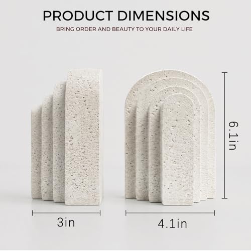 Heavy Duty Book Ends for Shelves, Decorative Stopper Resin Decor
