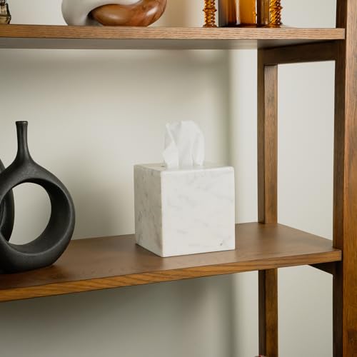 Marble Tissue Box Cover - Square Cube for Kleenex & Standard Sizes