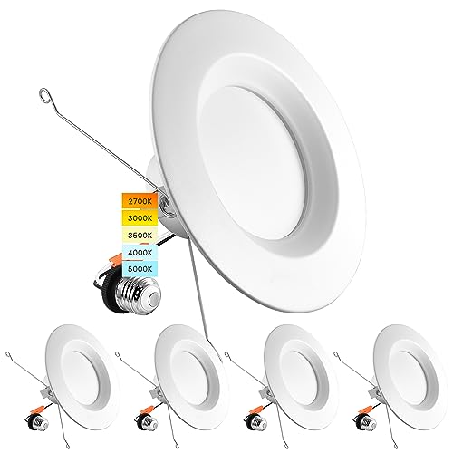 5/6 Inch LED Recessed Retrofit Downlights 14W 4 Pack Dimmable & Color Adjustable
