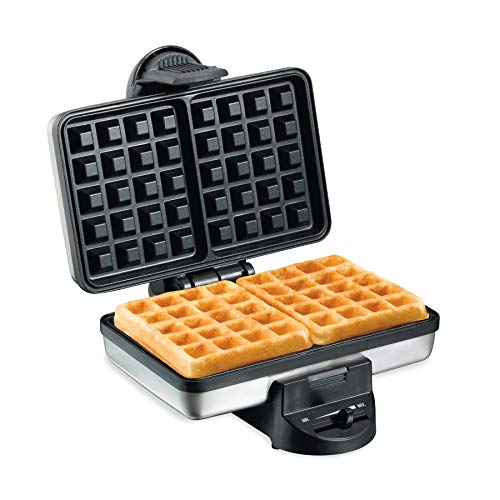 Belgian Waffle Maker with Shade Control - Makes 2 Waffles at Once - Compact & Easy to Store
