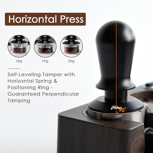 FEILAIR 53mm Spring Loaded Espresso Tamper for 54mm Portafilters - Self-Leveling Coffee Tamper with Ripple Base