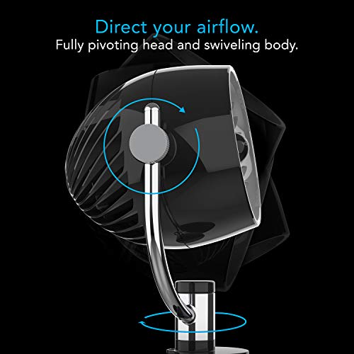 Vornado Pivot3 Clip Personal Air Circulator Fan - Black, 3 Speeds