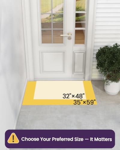 Outdoor Entrance Door Mat 32x48 Heavy Duty Non Slip Brown - All Weather Rug