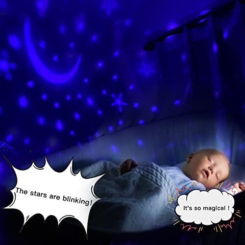 Girls Night Light,360¡Æ Rotating Starry Night Light Projector for Babys,Ocean Wave Projector for Kids Toddlers,Christmas Gifts Stocking Stuffers for Kids,Girls Beroom Decor (Pink)