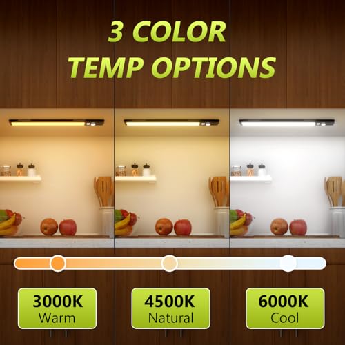 Wireless Under Cabinet Lights 6-Pack 10 Inch with Digital Battery Display